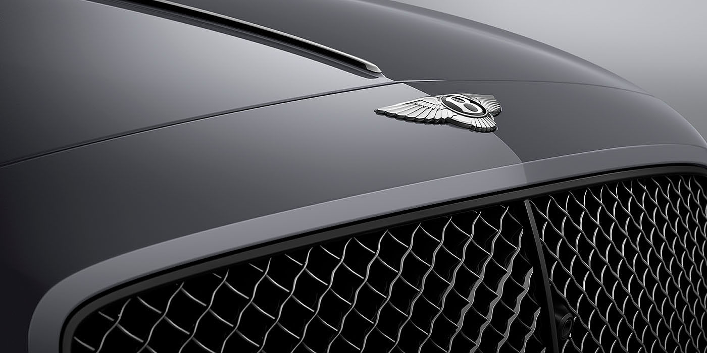 Bentley Beijing - Sanlitun Bentley Flying Spur S Cambrian Grey colour, featuring Bentley insignia and assertive matrix front grillle